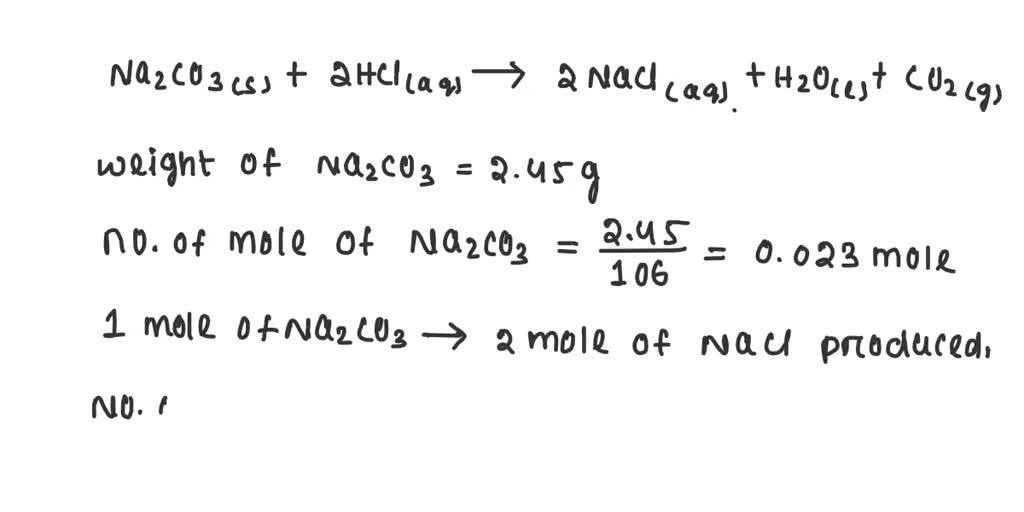 SOLVED: The balanced equation for the reaction between sodium carbonate ...