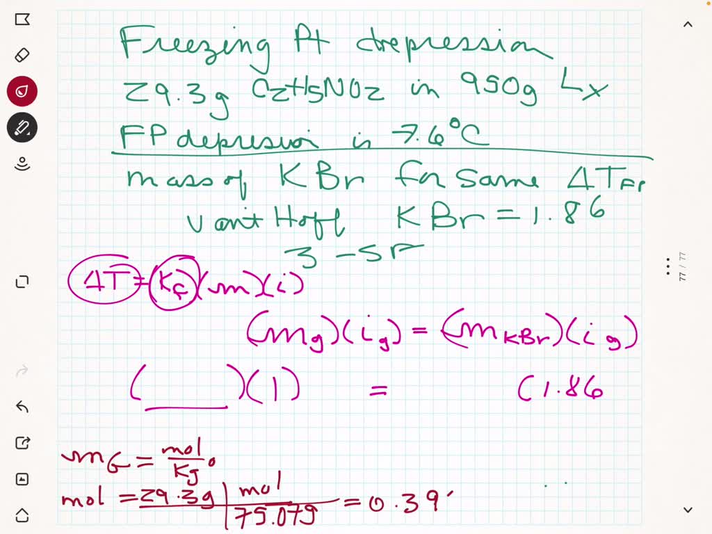 solved-when-73-6g-of-alanine-c3h7no2-are-dissolved-in-900-g-of-a