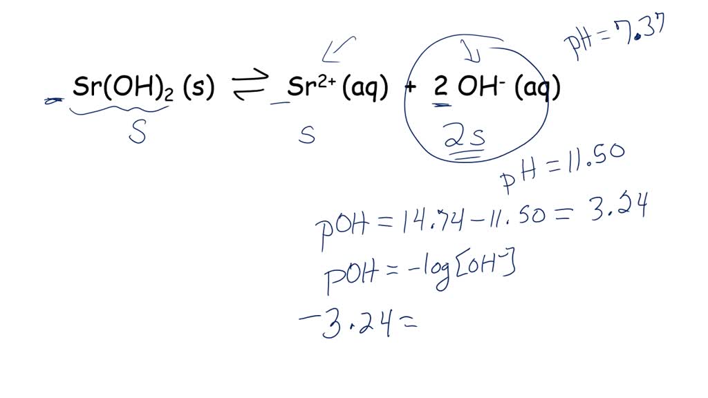 SOLVED: Strontium hydroxide Sr(OH)2 was dissolved in pure water at 5°C ...