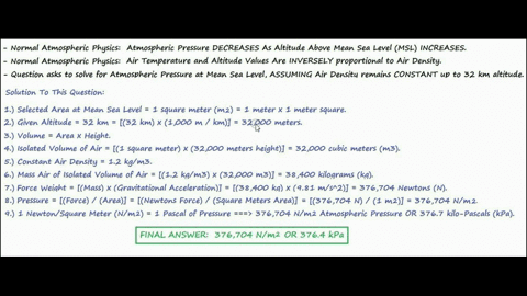 The density of air at sea level and a temperature of 20c is...