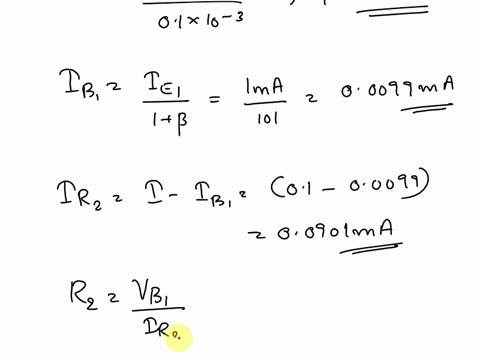 the-transistors-in-the-amplifier-shown-in-fig-9-below-have-100-vbe-07v-and-negligible-early-effect-a-design-the-circuit-to-obtain-the-following-dc-operating-parameters-vb1-3v-ie1-1ma-ve2-4v-23675