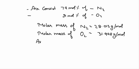 l-dry-air-is-roughly-79-n-and-21-o-by-volume-calculate-its-average-molar-mass-and-density-at-stp-using-the-ideal-gas-law-2a-mixture-containing-nitrogen-and-hydrogen-weighs-350-g-and-occupies-52785