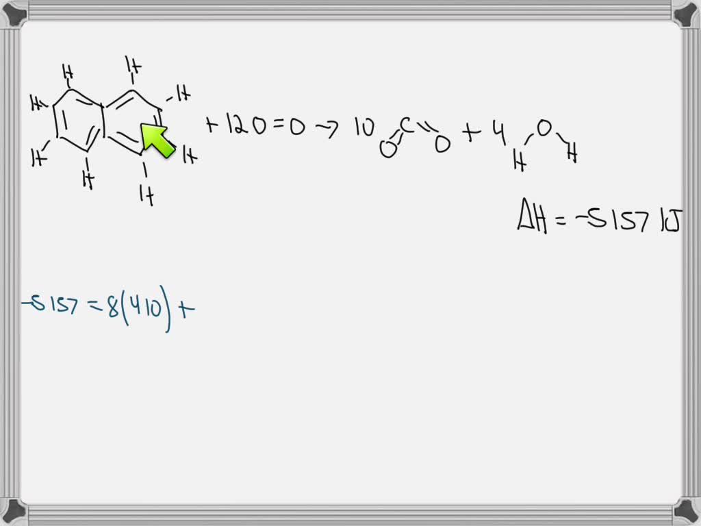 SOLVED: Naphthalene (C10H8) has two resonance structures, meaning each ...