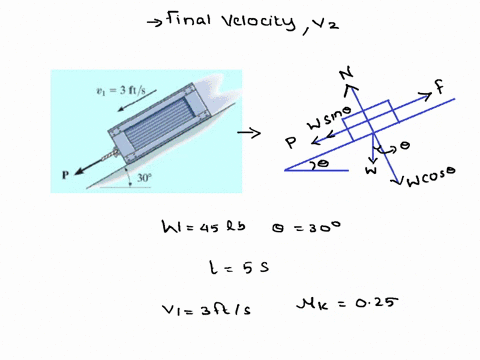 molelu-uo-b-a-force-of-variable-magnitude-p-15t-lb-is-applied-to-a-crate-weighing-45-ib-as-shown-in-the-following-figure_-determine-its-velocity-after-5-seconds-when-the-force-p-has-been-app-87872
