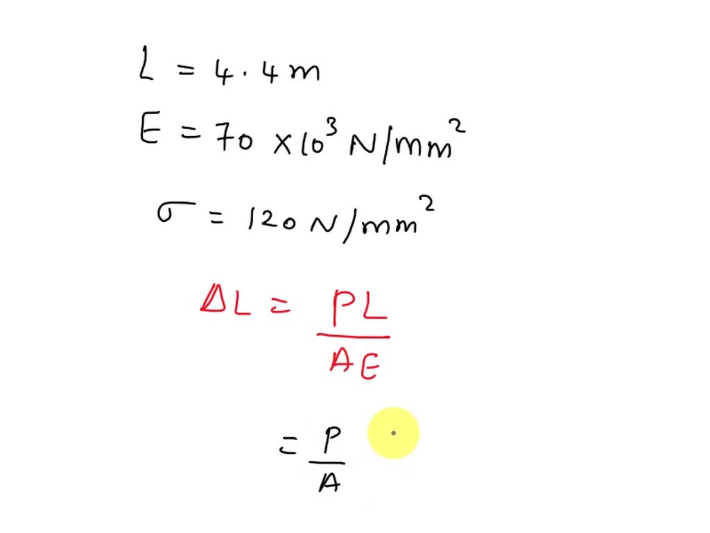 SOLVED A 4.4 m long aluminum bar with a modulus of elasticity of 70