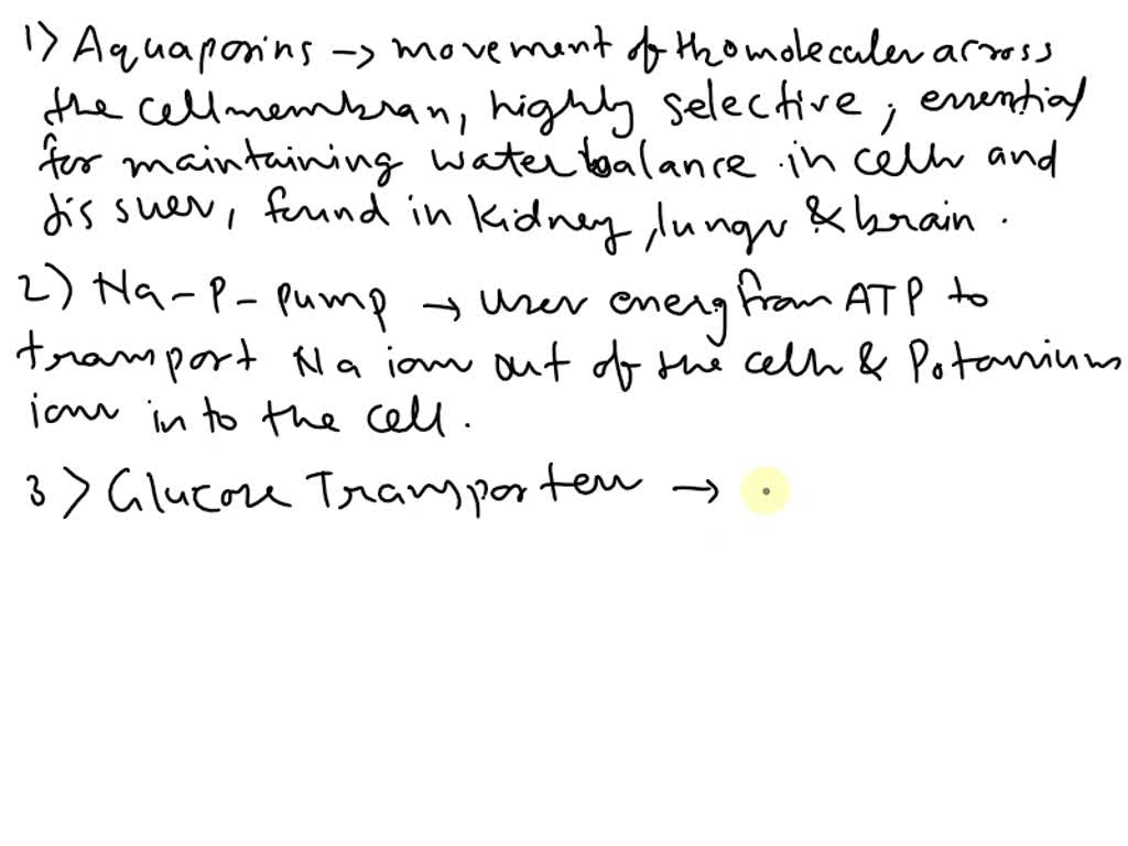 SOLVED Describe three types of membrane transport where carrier