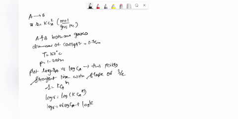 exercise-77-thiele-modulus-and-rate-data-the-second-order-catalytic-reaction-a-b-r-kca2-mols-g-is-carried-out-over-a-spherical-catalyst-pellet-the-reactant-and-product-are-gases-at-the-react-74715