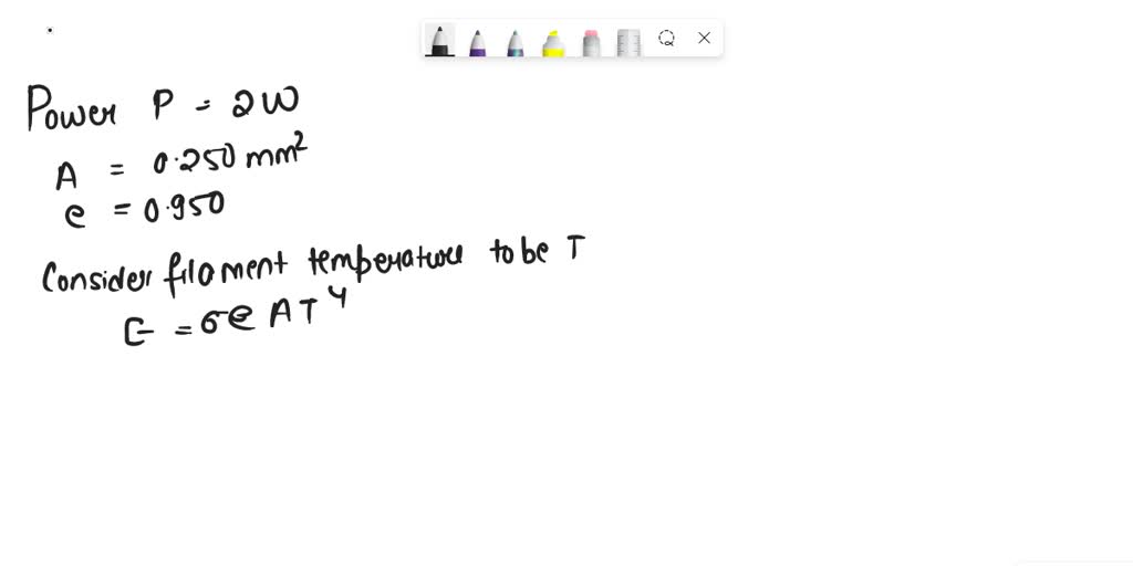 SOLVED The tungsten filament of a light bulb has an operating