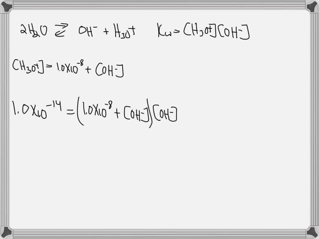 SOLVED: Find the pH of a 1.0 x 10-8 M HBr solution: Hint: remember ...