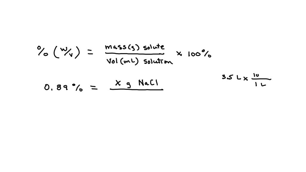 SOLVED: a 0.89% (w/v) sodium chloride solution is referred to as ...