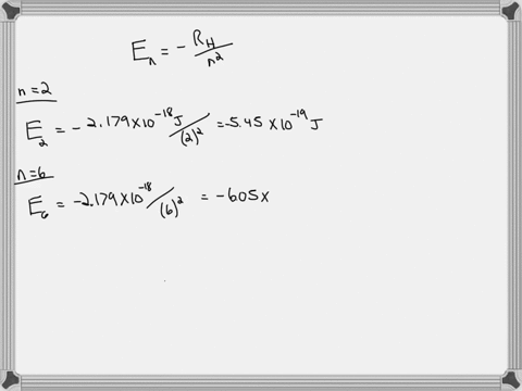 a-using-equation-65-calculate-the-energy-of-an-electron-in-the-hydrogen-atom-when-n2-and-when-n6-calculate-the-wavelength-of-the-radiation-released-when-an-electron-moves-from-n6-to-n2-b-is-this-lin-2