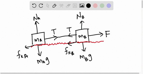 two-crates-connected-by-a-rope-lie-on-a-horizontal-surface-fig-e537-crate-a-has-mass-ma-and-crate-b-has-mass-mb-the-coefficient-of-kinetic-friction-between-each-crate-and-the-surface-is-pk-t-25381
