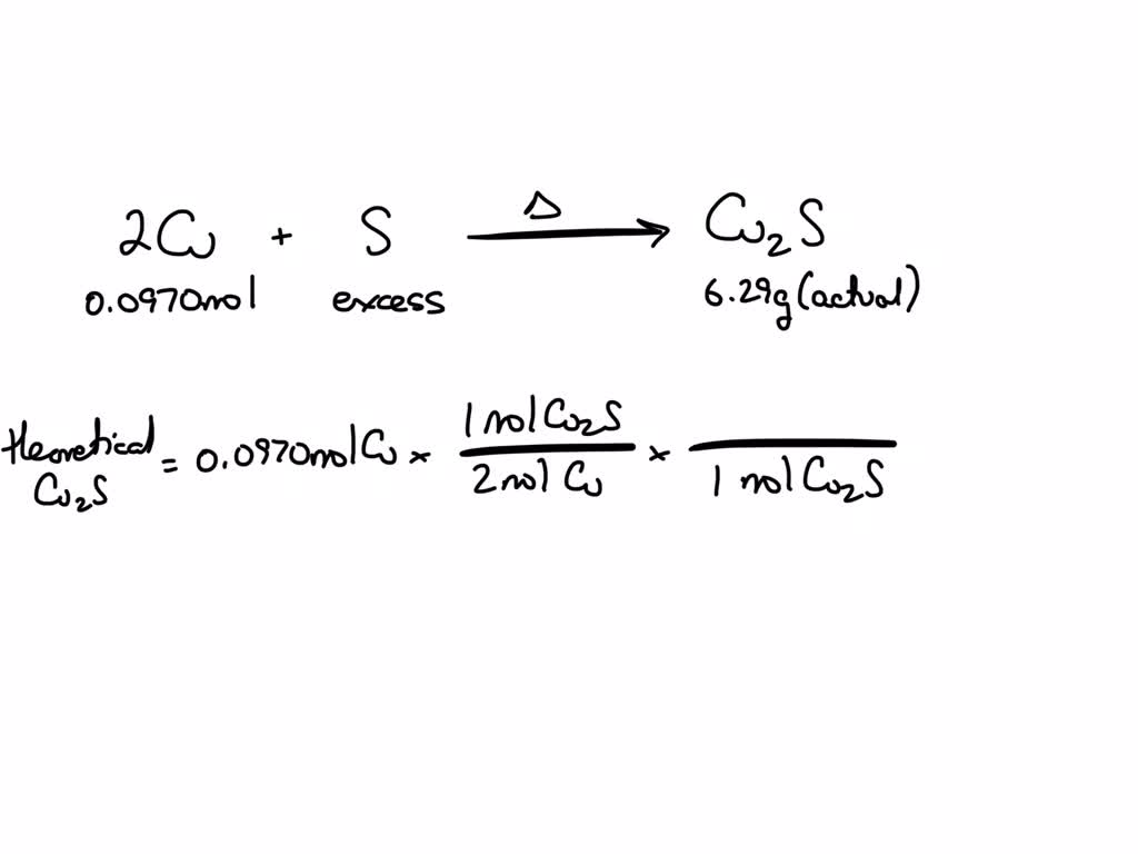 SOLVED When copper is heated with an excess of sulfur; copper(l