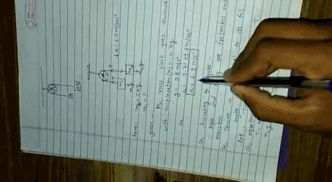 5-two-blocks-are-attached-to-opposite-ends-of-a-massless-rope-that-goes-over-a-massless-frictionless-stationary-pulley-one-of-the-blocks-with-a-mass-of-5-kg-accelerates-downward-at-071g-what-01002