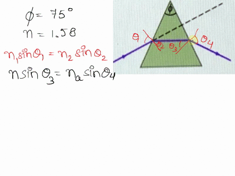 if-the-apex-angle-of-a-prism-is-75-see-fig-23-63-what-is-the-minimum-incident-angle-for-a-ray-if-it-is-t0-emerge-from-the-opposite-side-le-not-be-totally-internally-reflected-given-n-58-77-i-13185
