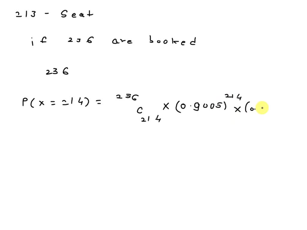 SOLVED: A Boeing 767-300 aircraft has 213 seats. When someone buys a ...