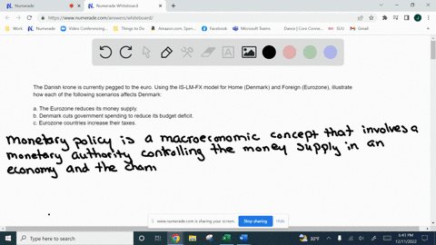 the-danish-krone-is-currently-pegged-to-the-euro-using-the-is-lm-fx-model-for-home-denmark-and-foreign-eurozone-illustrate-how-each-of-the-following-scenarios-affects-denmark-a-the-eurozone-reduces-it