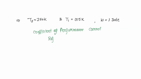 the-temperature-inside-and-outside-of-refrigerator-are-260-k-and-315-k-respectively-assuming-that-the-refrigerator-cycle-is-reversible-calculate-the-heat-delivered-to-surroundings-for-every-joule-of-w