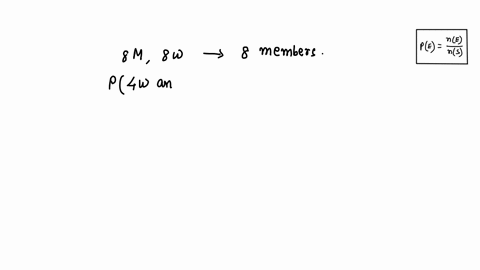 a-committee-of-8-members-is-to-be-formed-from-a-group-of-8-men-and-8-women-if-the-choice-of-committee-members-is-made-randomly-and-without-replacement-what-is-the-probability-that-precisely-47034