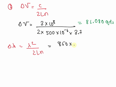 6-a-gaas-laser-diode-operating-at-850-nm-has-a-500-m-cavity-length-and-a-refractive-index-of-n-37-the-gain-wavelength-relationship-is-gaussian-given-by-g2g0exp-2-220-acalculate-the-frequency-17615