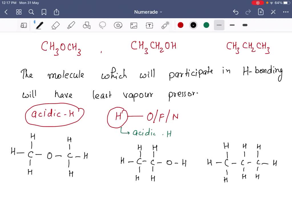 SOLVED At The Same Temperature Which Compound With The Highest Vapor 