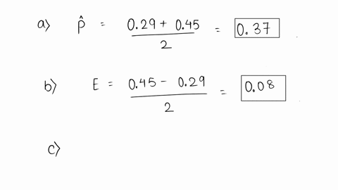 an-80-confidence-intervals-for-the-proportion-of-first-year-statistics-students-with-brown-hair-is-given-to-be-029-045-a-what-is-the-sample-proportion-of-students-with-brown-hair-round-to-3-38398