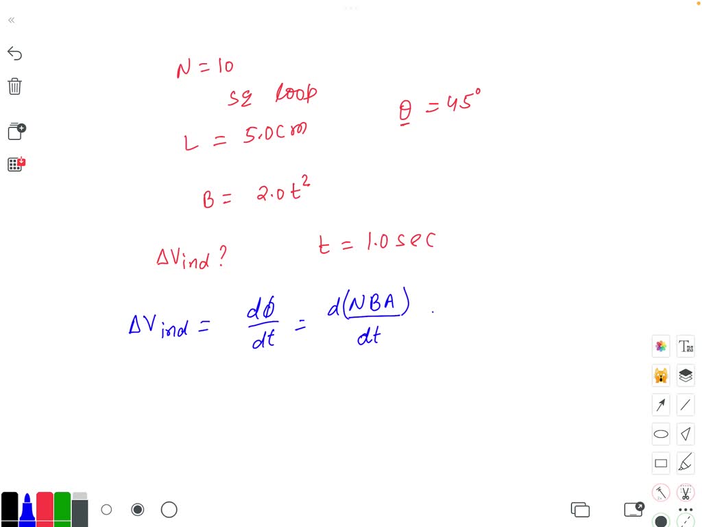 SOLVED: A 10-turn square loop (5.0cm along side) is placed in a ...