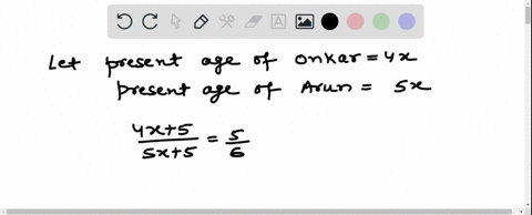 the-ratio-of-the-present-ages-of-onkar-and-arun-is45-after-five-years-the-ratio-of-their-ages-will-be56-find-their-present-ages-46001