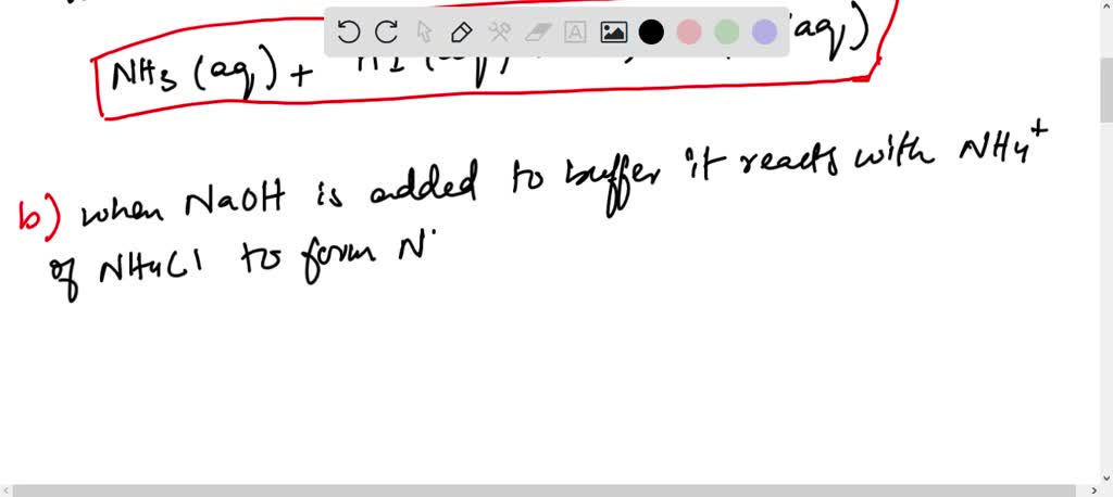 SOLVED: buffer contains significant amounts of both ammonia (NHz) and ...