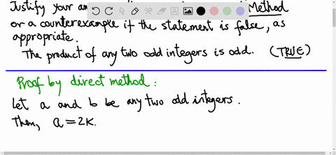 determine-whether-the-statement-is-true-or-false-justify-your-answer-with-a-proof-by-direct-method-or-a-counterexample-if-the-statement-is-false-as-appropriate-the-product-of-any-two-odd-int-95704