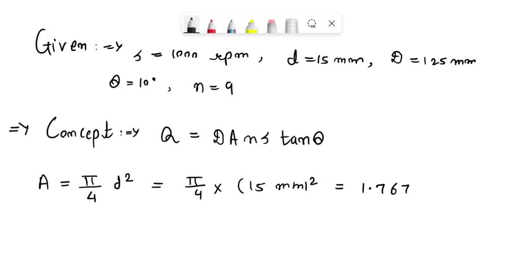 SOLVED Q4) Find the flow rate in units of L/s that an axial piston