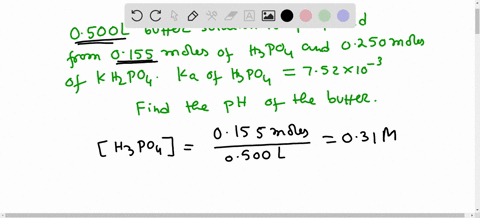 calculate-the-ph-of-a-buffer-solution-prepared-from-0155-mol-of-phosphoric-acid-0250-mole-of-kh2po4-and-enough-water-to-make-0500-l-of-solution-show-all-steps-including-ka-34708