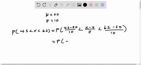 given-a-normal-distribution-with-50-and-10-find-the-probability-area-that-x-assumes-a-value-between-45-and-62-06638