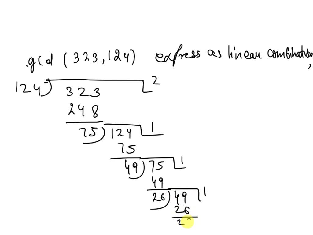 Find the gcd(124, 323) and express it as a linear combination of 124