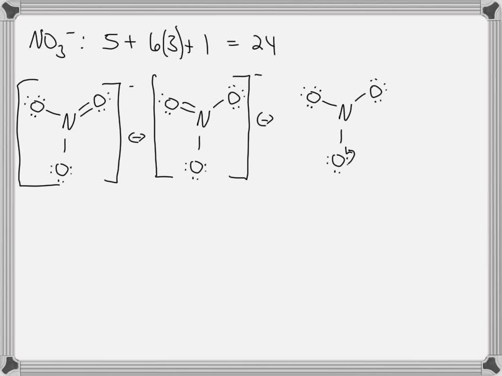 SOLVED: Draw all possible resonance structures of NO3^-(nitrate ion ...