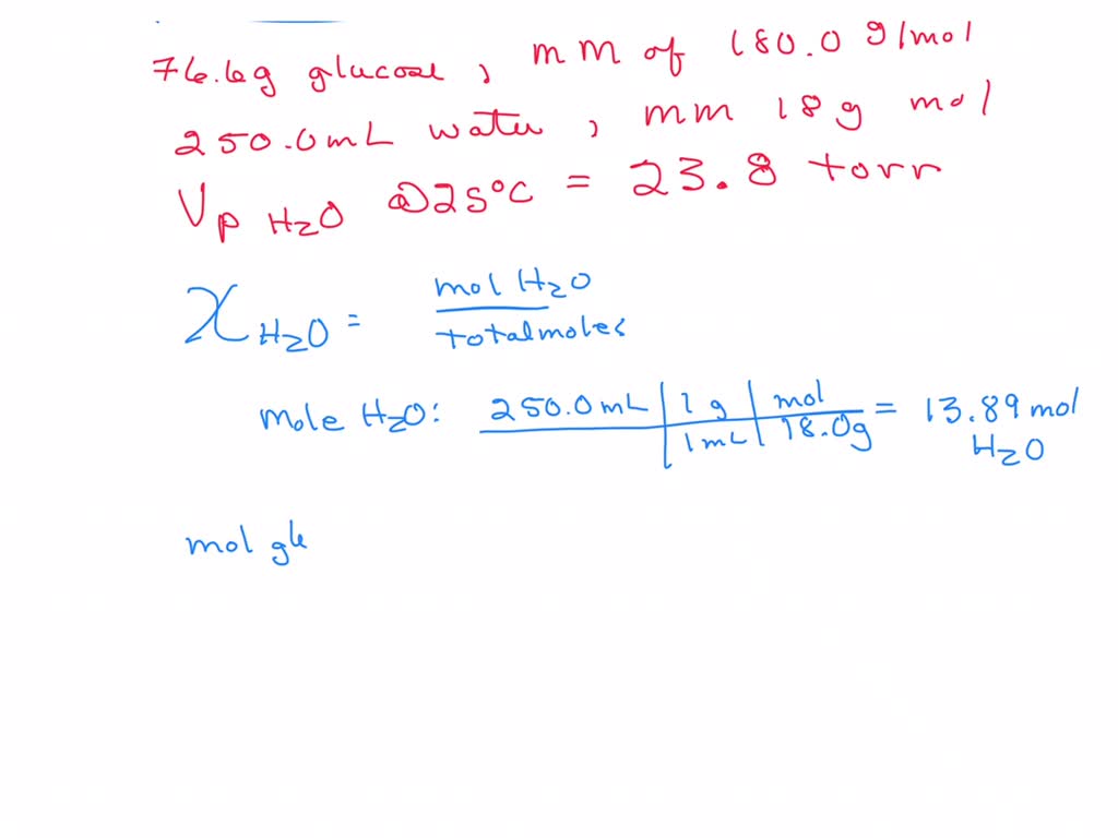 SOLVED: Determine the vapor pressure of a solution at 25Â°C that ...