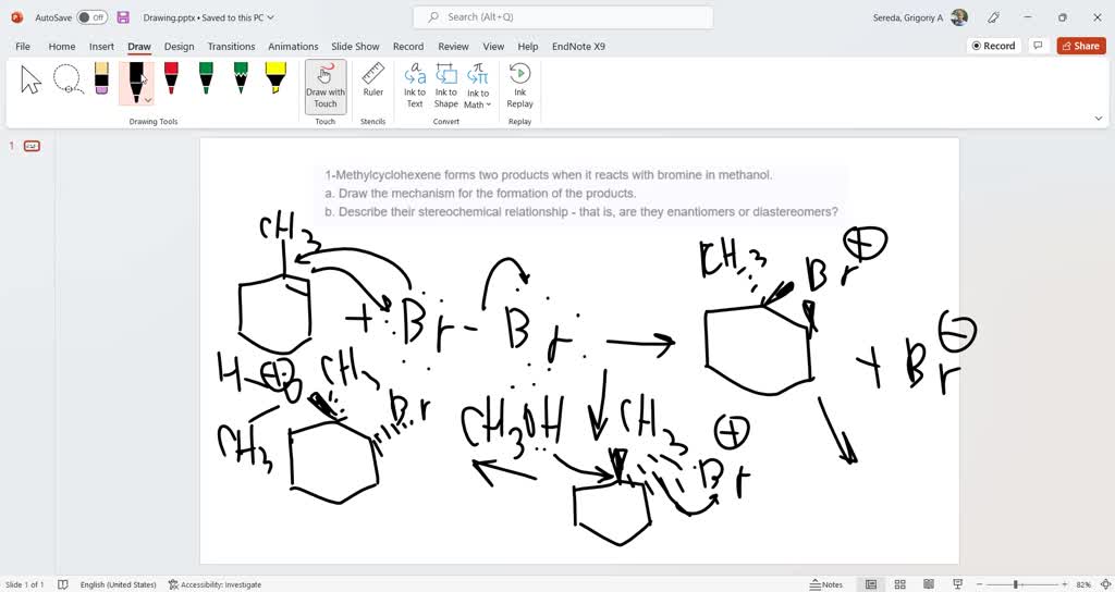 SOLVED 1Methylcyclohexene forms two products when it reacts with