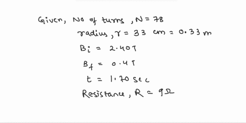 the-component-of-the-external-magnetic-field-along-the-central-axis-of-a-78-turn-circular-coil-of-radius-330-cm-decreases-from-240-t-to-0400-t-in-170-s-if-the-resistance-of-the-coil-is-r-900-15464