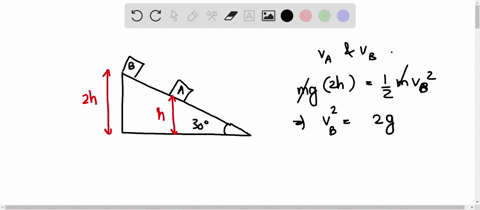 5-two-boxes-start-from-rest-and-slide-down-a-frictionless-ramp-that-makes-an-angle-of-30to-the-horizontal-block-a-starts-at-height-h-while-block-b-starts-at-a-height-of-2h-suppose-the-two-bo-12043