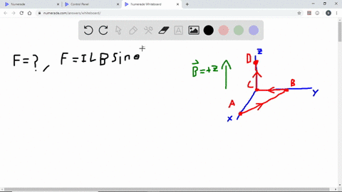 the-drawing-shows-a-wire-composed-of-three-segments-ab-bc-and-cd-there-is-a-current-of-i28-mathrma-in-the-wire-there-is-also-a-magnetic-field-overrightarrowmathrmb-magnitude-026-mathrmt-that-is-the--2