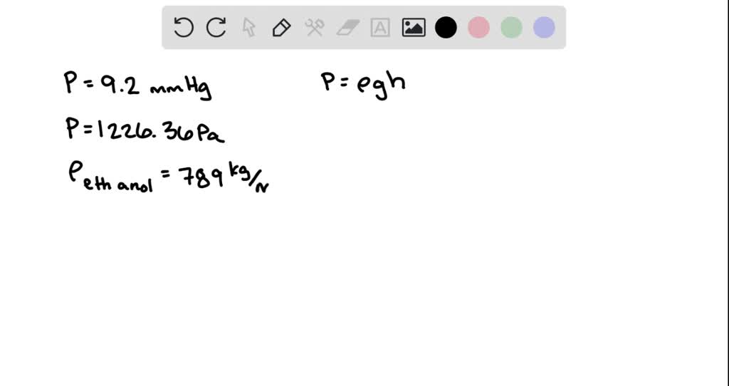 Chapter 9. A manometer using ethyl alcohol (ethanol) is connected to an