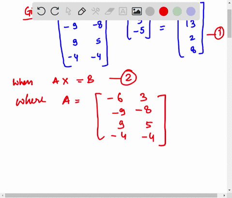 Use the definition of Ax to write the matrix equation as a...