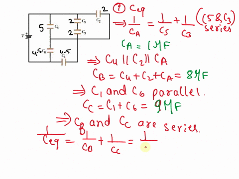 inthe-figure-a-17-v-battery-is-connected-across-capacitors-of-capacitances-c1-c6-45-uf-and-ca-c5-20c2-20c4-50-pf-what-are-a-the-equivalent-capacitance-ceq-of-the-capacitors-and-b-the-charge-61847