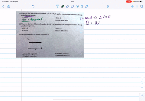 17-when-the-first-law-of-thermodynamics-q-au-w-is-applied-to-ideal-isothermal-gas-that-is-taken-process-through-a-w0-b-q0-cau-0-d-none-of-the-above-18-when-the-first-law-of-thermodynamics-q-16603