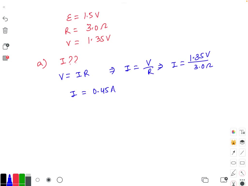 SOLVED: The electromotive force of a cell is 1.5 V when connected to an ...
