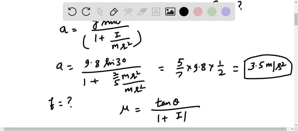 Solved A Hollow Spherical Shell With Mass 2 45kg Rolls Without Slipping Down A Slope That Makes