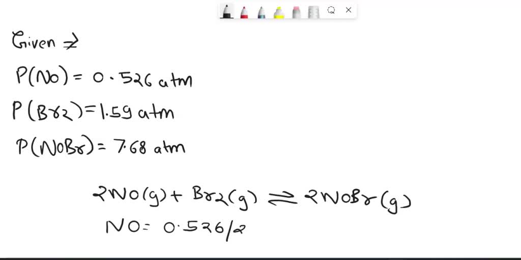 SOLVED Nitric oxide and bromine were allowed to react in a sealed