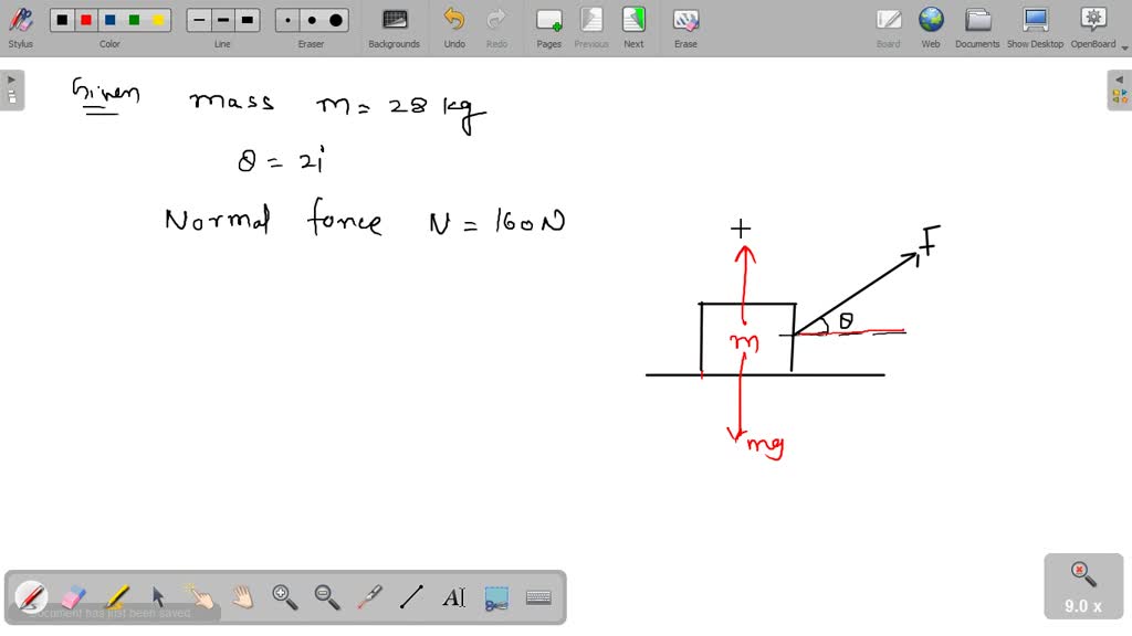 SOLVED A 28 kg suitcase is being pulled with constant speed by a