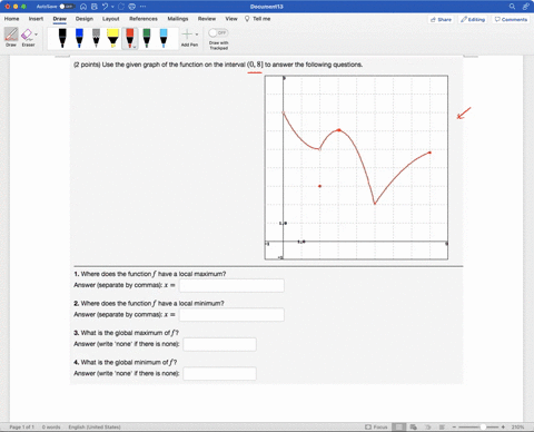 points-use-the-given-graph-of-the-function-on-the-interval-0-8-to-answer-the-following-questions-1-where-does-the-function-f-have-local-maximum-answer-separate-by-commas-x-where-does-the-fun-20527
