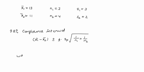 two-independent-random-samples-are-drawn-from-normal-populations-with-the-same-variance-the-sample-results-are-given-n1-4i1-11-s1-4-n2-5-12-10-s2-3-obtain-80-confidence-interval-for-p1-hz-a-7132